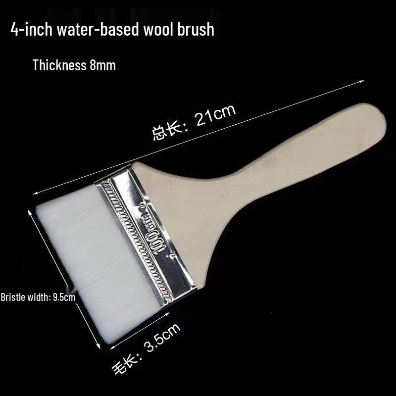 Silk Wool Brush: Non-Shedding, Elastic, Soft for Water-Based Paint, Coating, Dusting, and Topcoat.