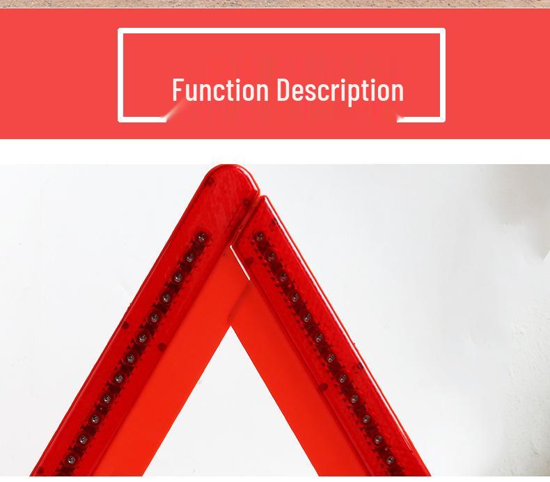LED Emergency Car Safety Triangle Bracket