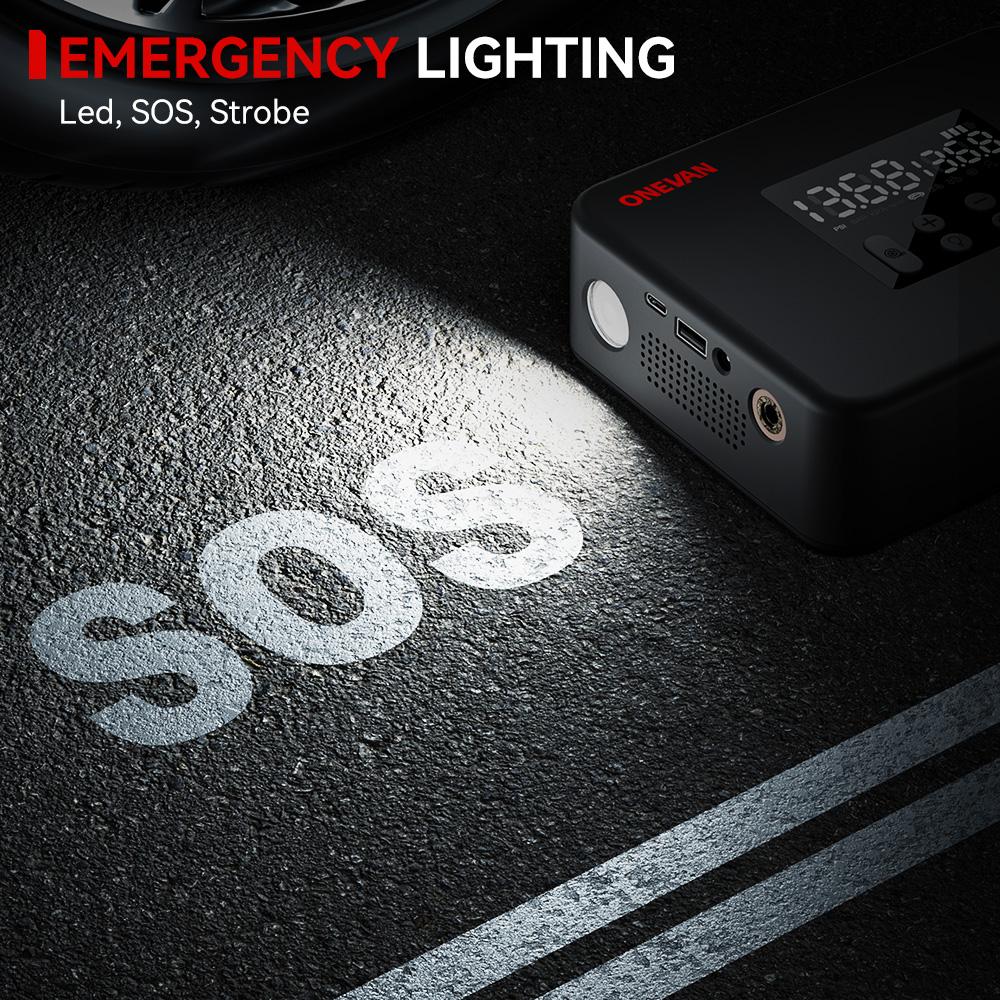 ONEVAN 2IN1 Cordless Car Air Pump High Power Dual Inflatable 160PSI DC12V With Digital Pressure Air Car Compressor Car Tire