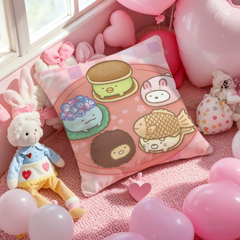Cartoon S-Sumikko G-Gurashi Anime Kissenbezug Musterbedruckte Kissenhülle für Wohnzimmer Sofa Kissenbezug & Schlafzimmer Dekoration