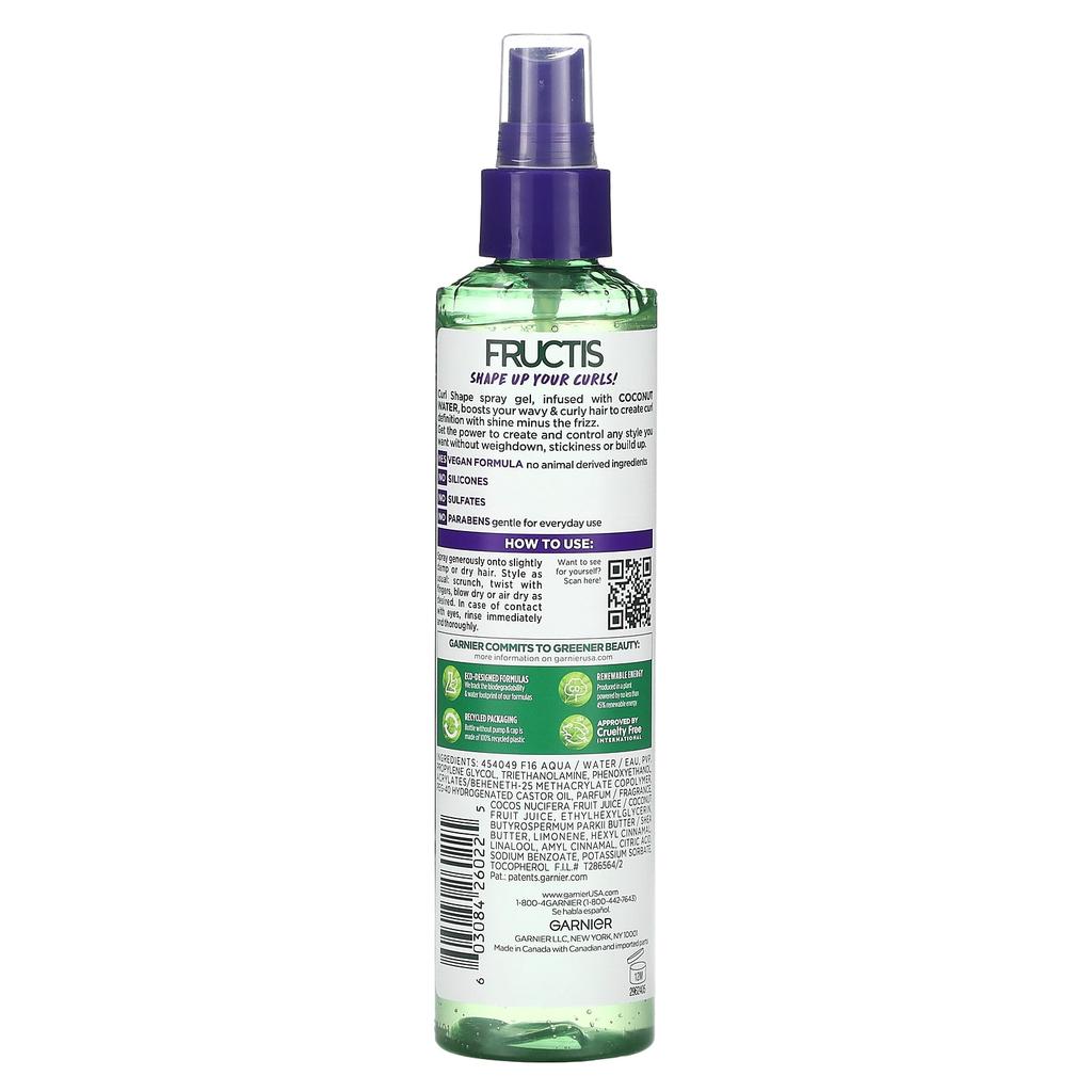 Fructis, Curl Shape, Defining Spray Gel, 8.5 Fl Oz (250 Ml)