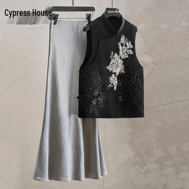 

Женский новый жилет на пуговицах с вышивкой в китайском стиле M