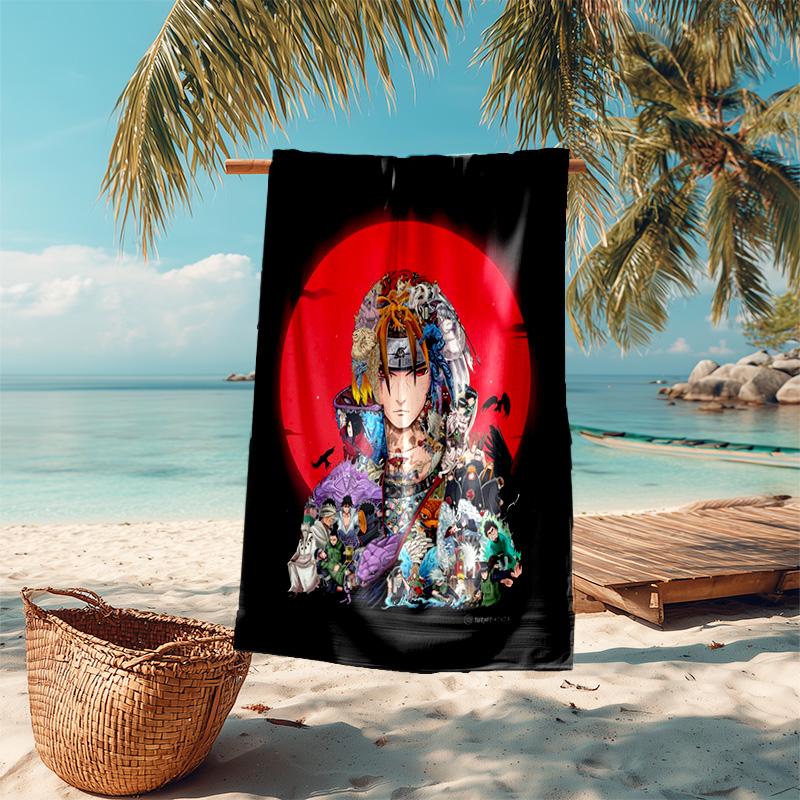 Japanese Anime Cartoon NARUTO Famous Uzumaki Naruto  Beach Towel Outdoor Camping Beach Towel for Vacation Swim Outdoor Pool Absorbent Bath Towel Y14