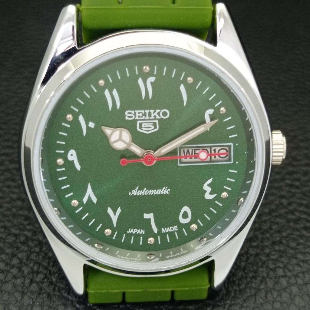 VINTAGE REFURBISHED SEIKO 5 AUTOMATIC 6309A JAPAN MENS GREEN WATCH a441246-4 Sk-a441246