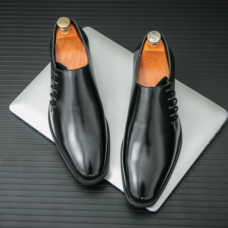 

Men Derby Shoes Pointed Black Brown European American Business Brand Shoes Presidential Social Shoes Sizes 38-46 46