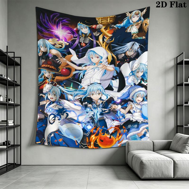 That Time I Got Reincarnated as a Slime Wall Tapestry Aesthetic Wall Hanging Printed Fabric Blanket Decorative Tapestries for Bedroom Living Room Home