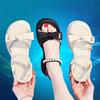 2025 new summer sandals for women are comfortable to wear, thick-soled soft-soled with skirts, bows, Roman beach shoes for women