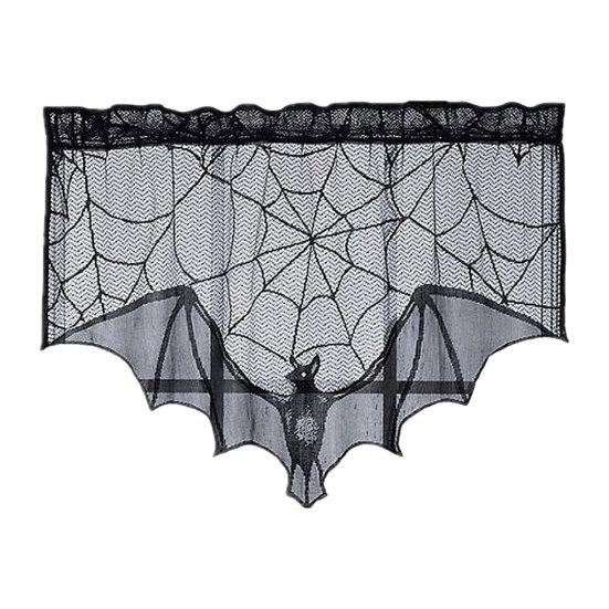 Halloween Door Curtain Lace Fireplace Cover Spider Web Scary A