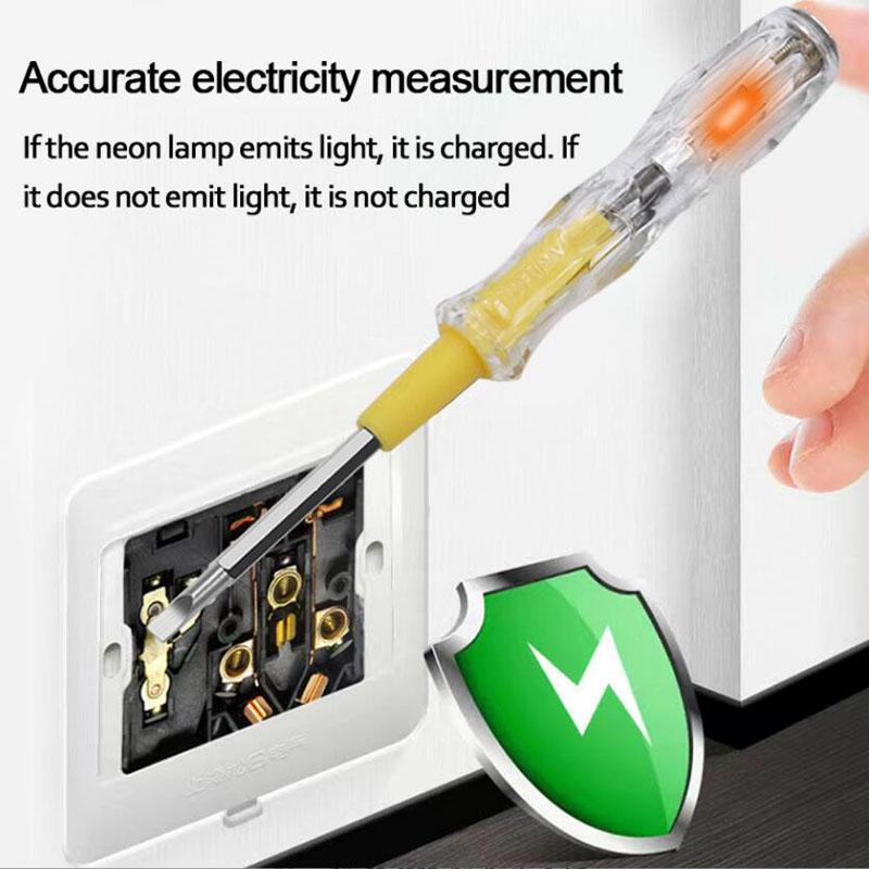 AC100-500V Electrical Voltage Tester Pen SLOTTED Phillips Double-Headed Removable Screwdriver Circuit Tester Lamp Indicator Tool