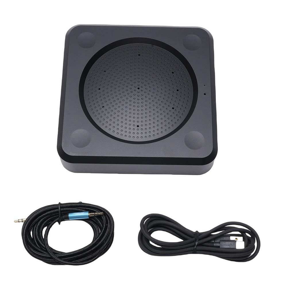 10m Conference Microphone 3.5mm Omnidirectional Conference Speakerphone Noise Reduction for Meeting Rooms