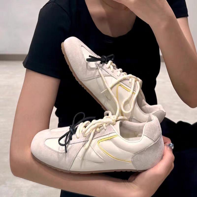 Niche Striped German Training Shoes Women's Ins Tide 2025 Autumn New Retro Lazy High-end Casual Sports Shoes Women