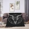 Gothic Satan Devil Mystery Printed Blanket Halloween Flannel Blanket All Seasons Universal Office Sofa Blanket