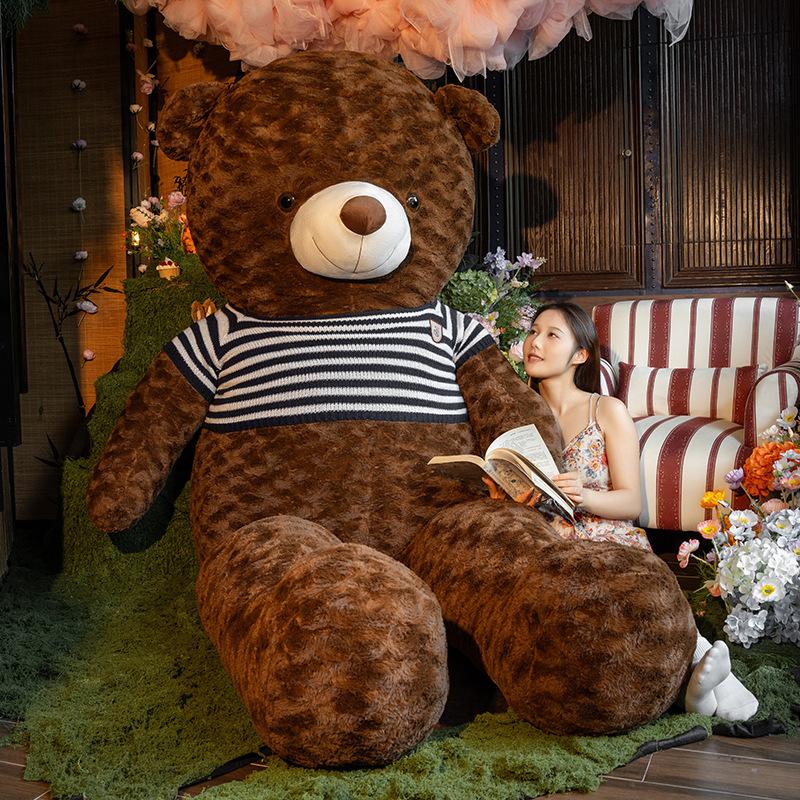 Niedliche übergroße Teddybärpuppe große Bärenpuppe Wurfkissen Plüschtier Umarmbär Ring Nachtmarkt große Puppe