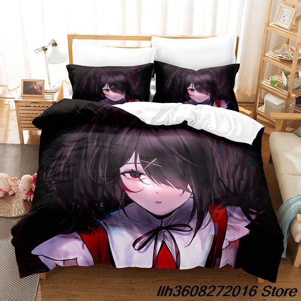 New Needy Girl Overdose Bedding Set Cartoon Anime Three-Piece Set Adult Kid Bedroom Duvetcover Sets 3D Kawaii Girls Conjunto De
