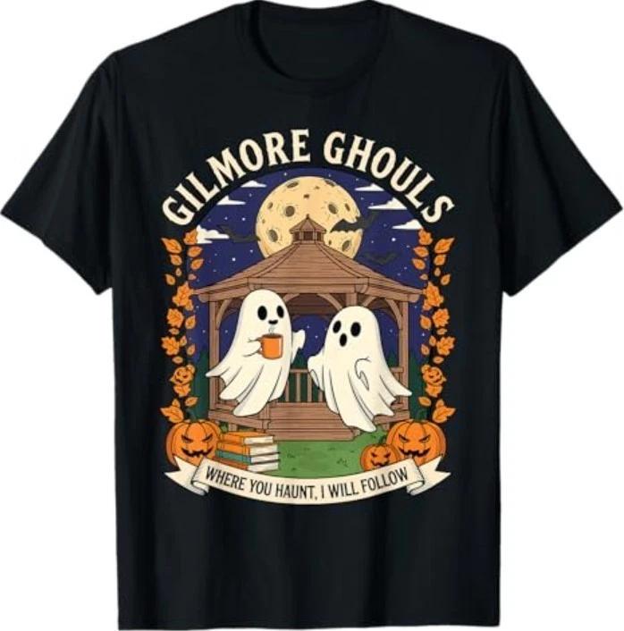 

Gilmore Ghouls Где ты обитаешь, я последую за тобой Хэллоуинская футболка с призраком S