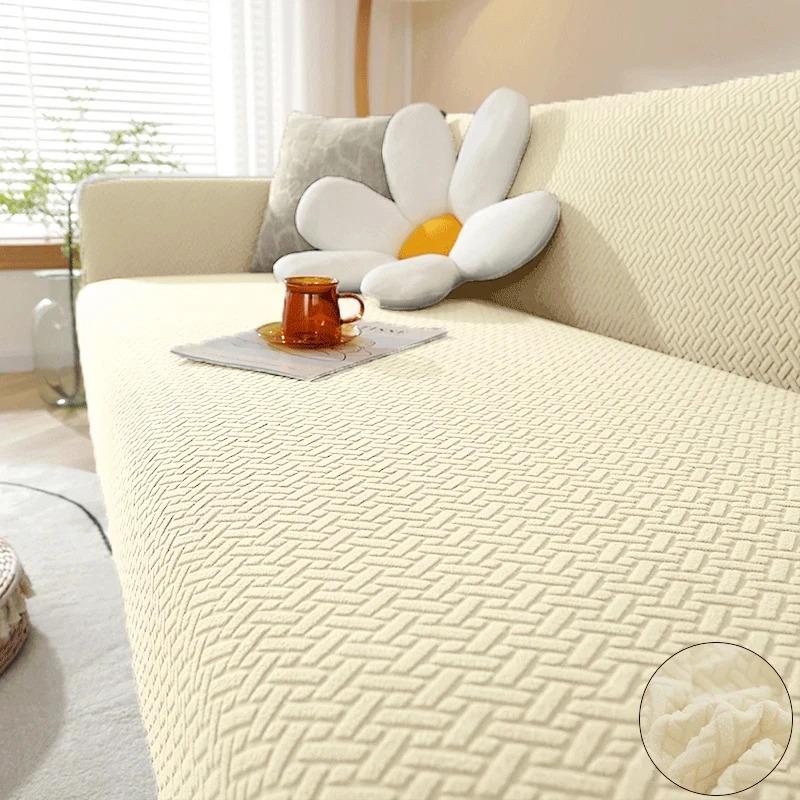 Elastic Jacquard Sofa Cover for Living Room, Stretch Slipcovers, Corner Sofa Covers, L Shape, 1, 2, 3,4