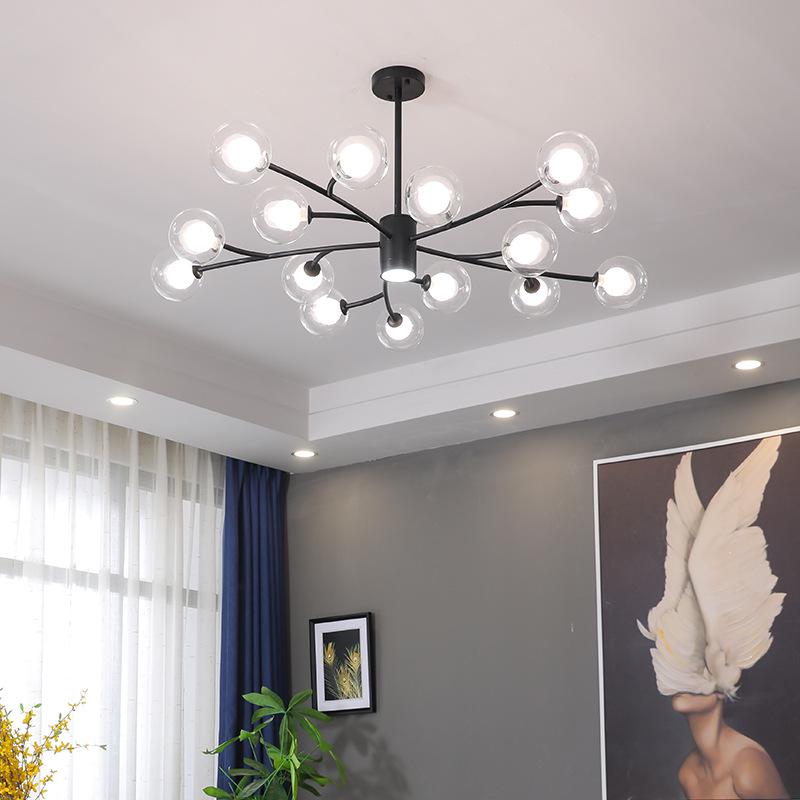 2025 Nordic Minimalist Chandelier: Modern Molecule Design for Living Room, Bedroom & Restaurant