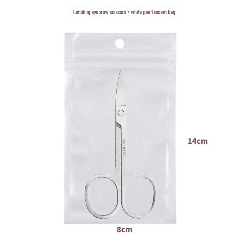 In-Stock Sharp A-Type Eyebrow and Nose Hair Scissors - Stainless Steel Makeup Tool with Pointed Tips