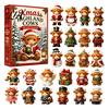 Farmhouse Style Seasonal Decor Christmas Highland Cow Advent Calendar, 24 Cute 3D Collectible Mini Thanksgiving Keepsake Gifts Figures, Holiday