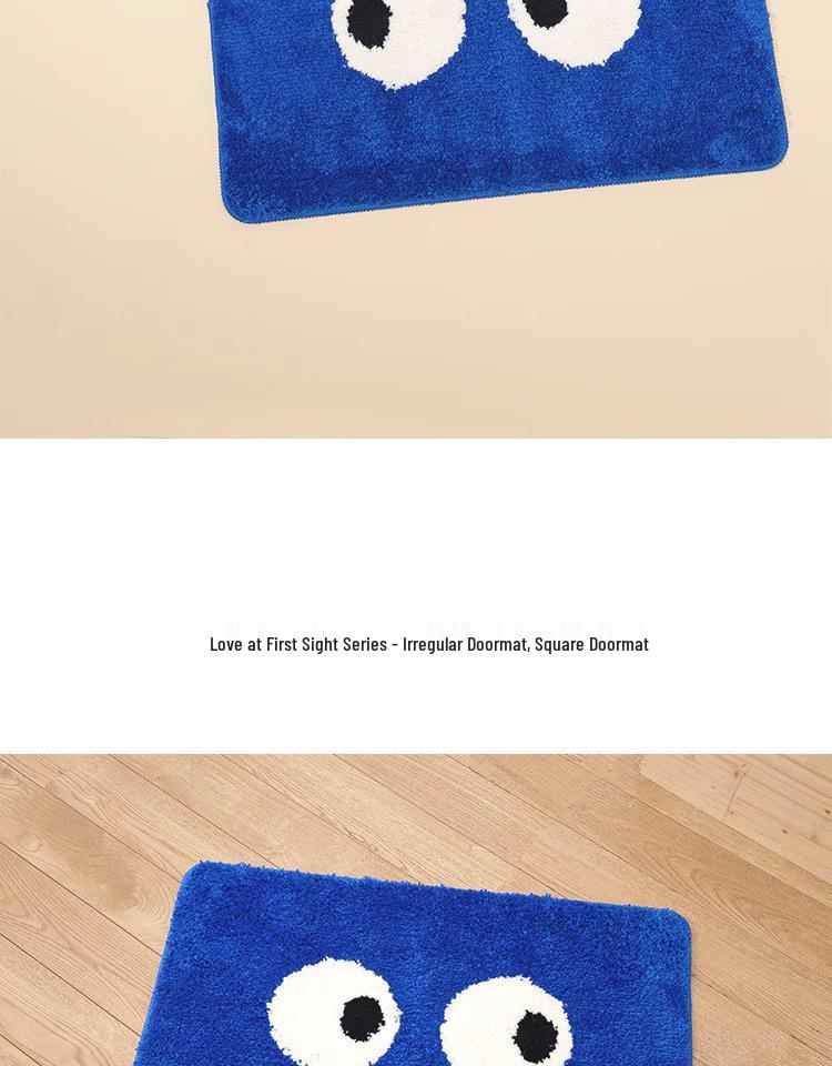 Cartoon Big Eyes Tufted Rug: Non-Slip Absorbent Mat for Living Room, Bathroom, and Toilet
