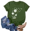 Women's Fashion Printed Round Neck Short Sleeve T-Shirt Pullover Top