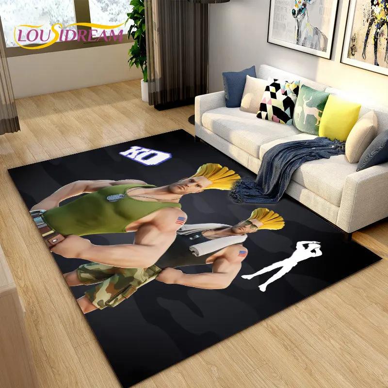 Street Fighter Retro Game Gamer Area Rug,Carpet Rug for Living Room Bedroom Sofa Doormat Decoration, Kid Play Non-slip Floor Mat