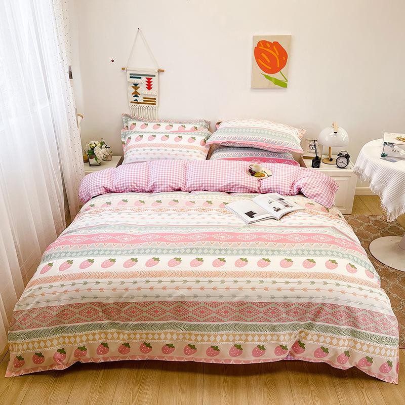 Thickened Brushed Four-piece Bed Sheet and Quilt Cover Three-piece Set Four-season Autumn and Winter Bedding Duvet Cover