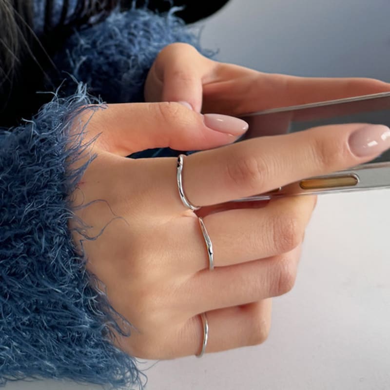 by hyeres [925 silver] Little wave simple ring (Silver) BH7R40715W9