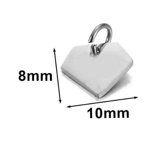10pcs/lot Mirrior Polished Blank Tags Stainless Steel Charms for DIY Jewelry Necklace Bracelet Anklet Extention Tail Chain
