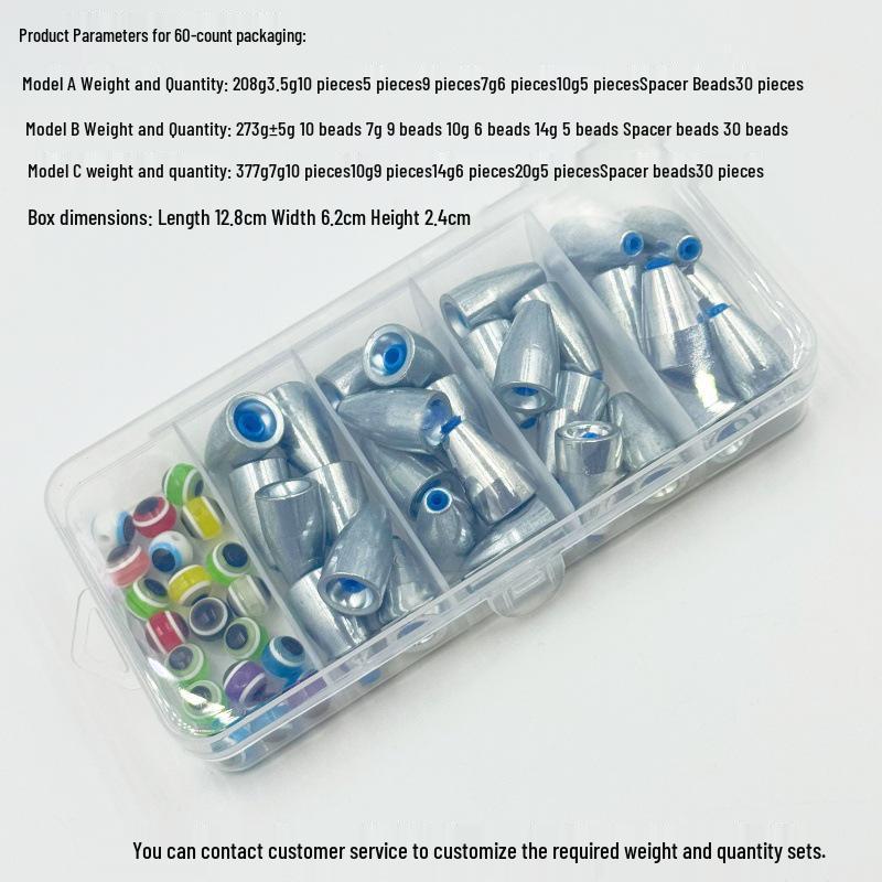 Blei-Set in Kugelform aus Legierung mit Kern aus Kohlenstoffstahl, Texas Rig Köder - 25er Packung.