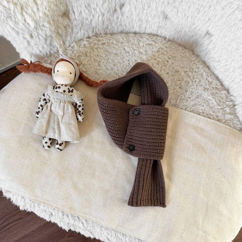 

2024 вязаный детский шарф осень-зима детские шарфы для девочек и мальчиков теплые крестики детские гетры детские аксессуары 68*10 см Acrylic коричневый