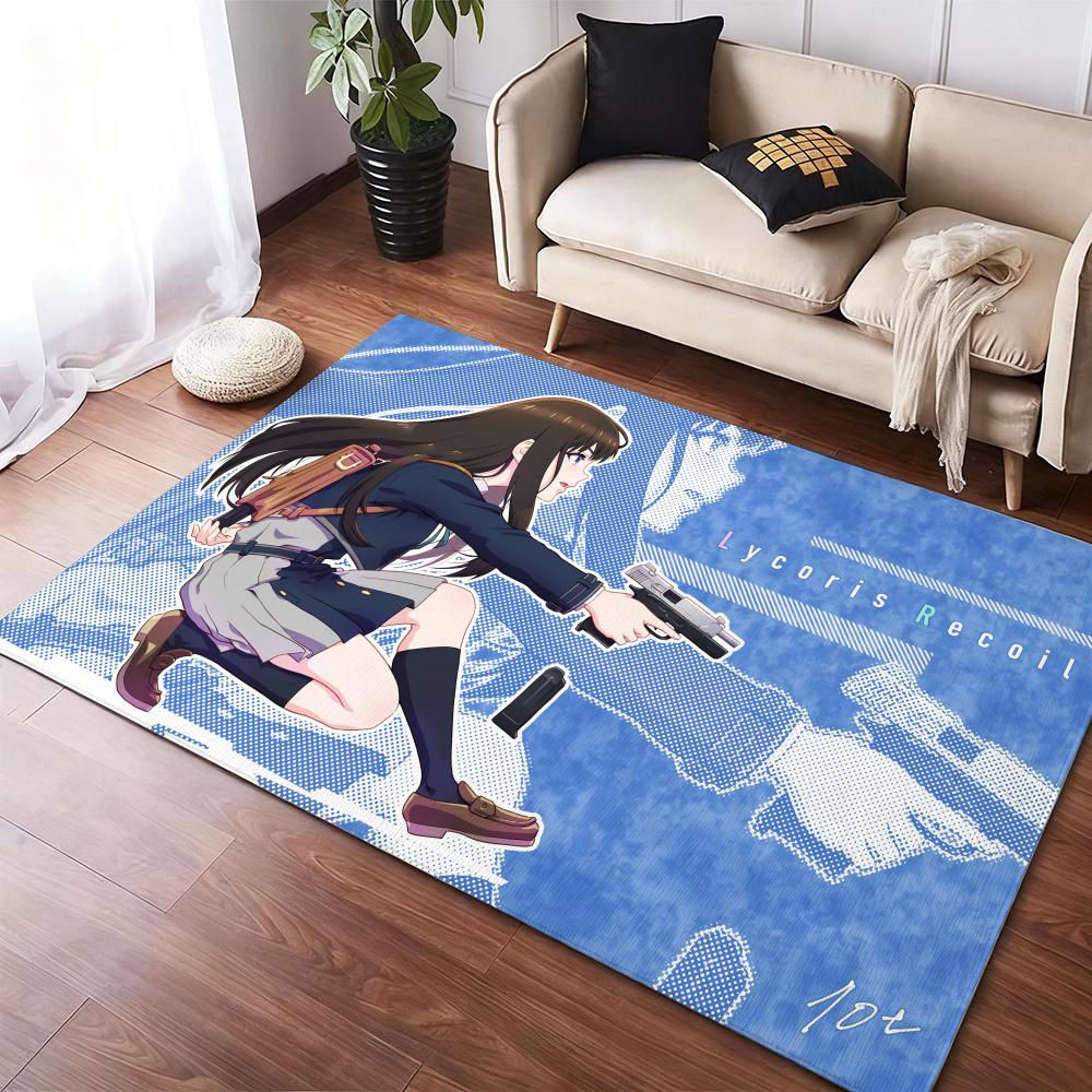 

cartoon L-Lycoris RecoilS Floor Mat Soft Thickened Non-Slip Door Mat for Living Room Home Decor Flannel Rugs 40x60cm