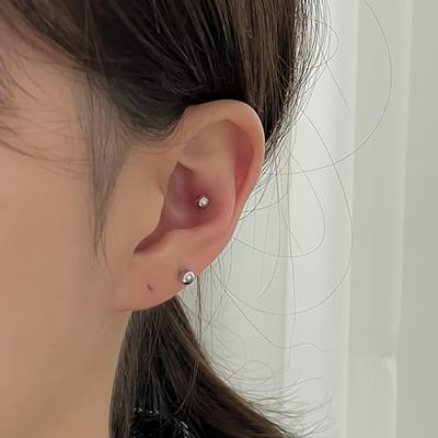 Women's Basic Simple Ball Piercing Inner Conch Earrings