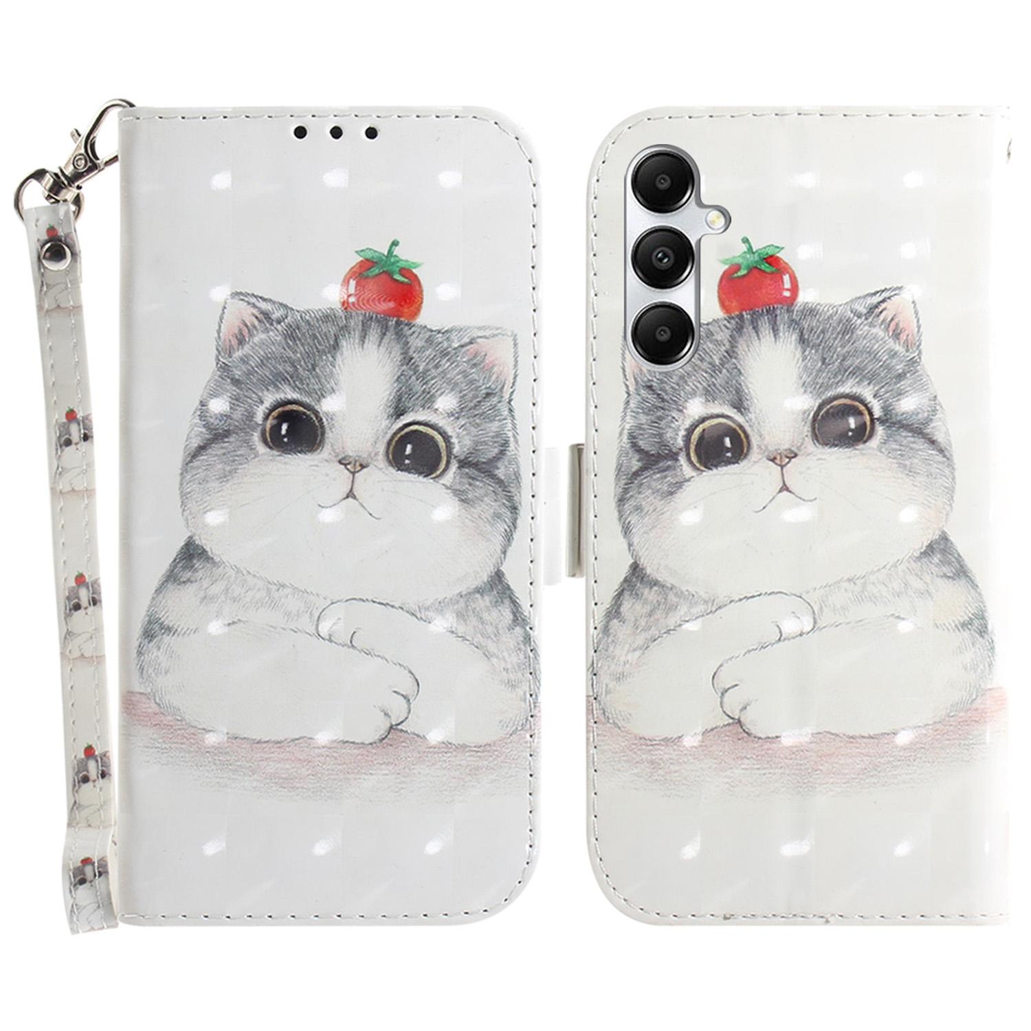 

For Samsung Galaxy A05s 4G Case 3D Pattern Leather Cover with Wallet Cute Cat