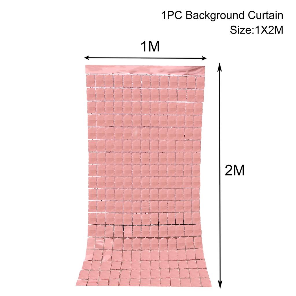 2M Folienvorhang Schimmer Pailletten Glitzer Kulisse Hintergrund Hochzeit 30 40 50 Geburtstagsparty Babyparty Gender Reveal Deko