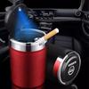 Car Ashtray with Lid Smell Proof Stainless Steel Blue Led Portable Ashtray Cup For Nissan Nismo GTR Versa Almera X-Trail Qashqai