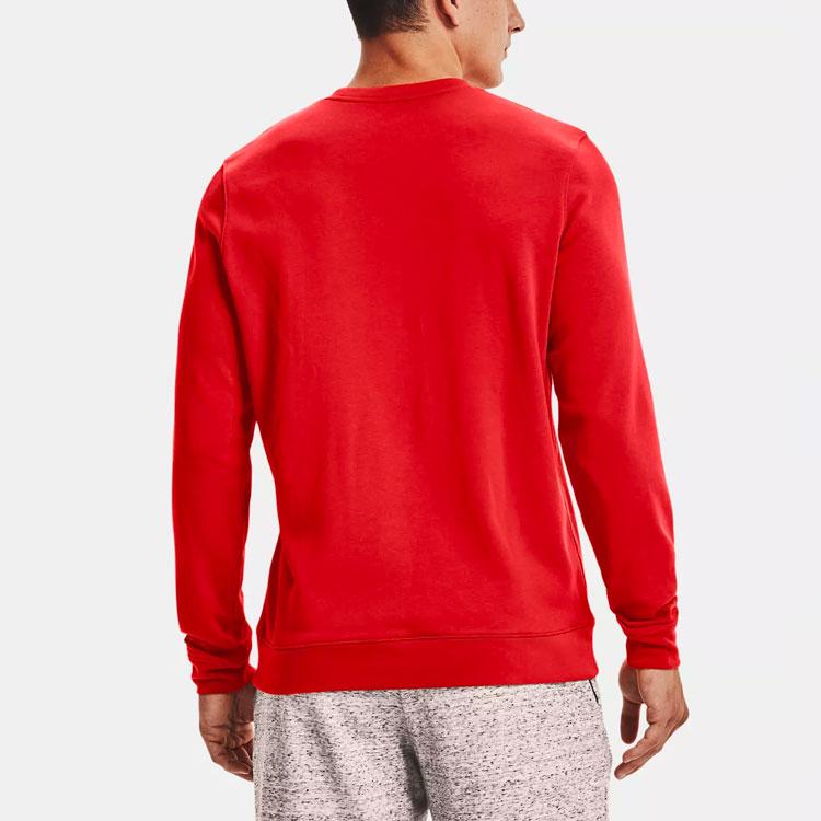 Under Armour Loose Fit Letter Pattern Crew Neck American Sweatshirt Men sweatshirt Red 1366410-839