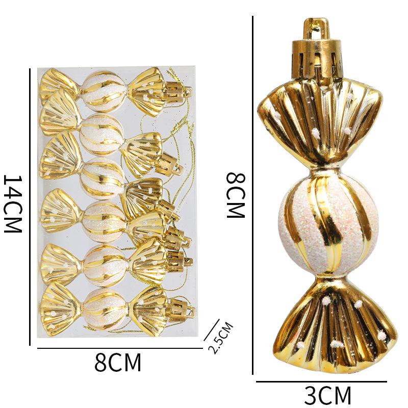 Colorful Christmas Candy Ornaments Gift Box - Electroplated Round Decorations for Trees and Windows