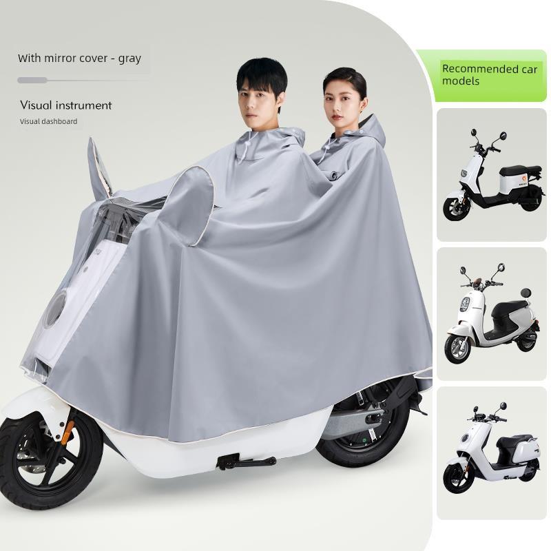Electric Motorcycle Raincoat for One Person, Women's Small-Sized, Long Full-Body Raincoat for Heavy Rain, Men's Double-Person New Style Rain Poncho
