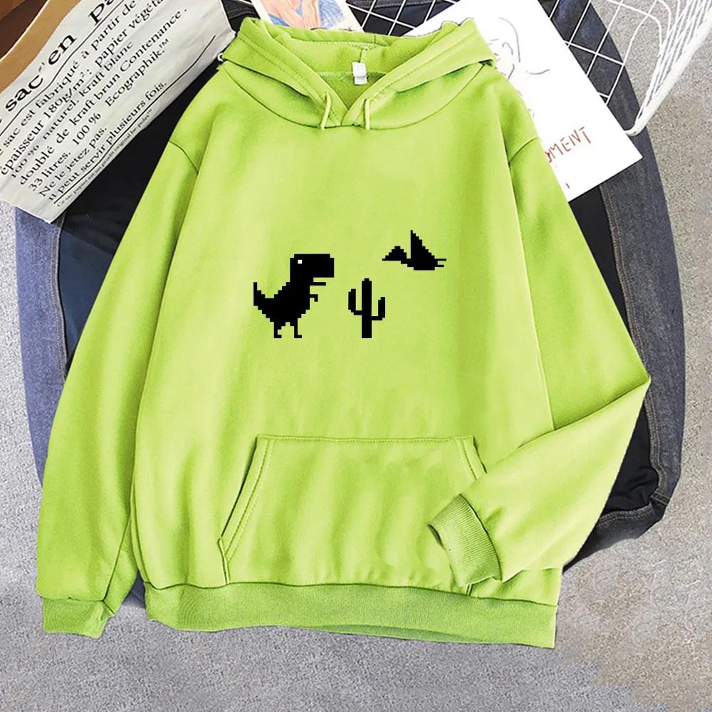 Chrome Dino New Printed Hoodie Little Dinosaur with Pocket Sweatshirt Simplicity Kawaii Clothing Funny Sudaderas Unisex Hoody