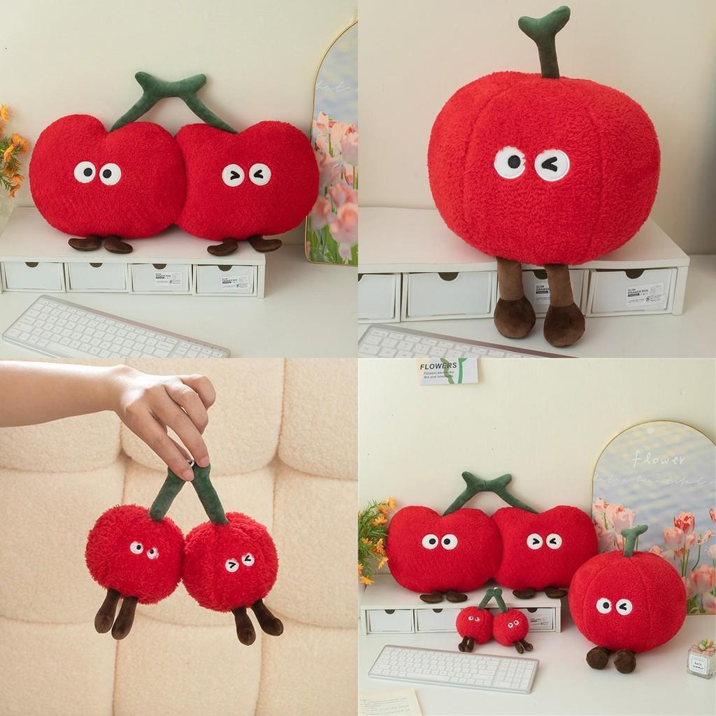 Cherry Plush Toy Pillow Doll And Keychain With Pp Cotton Filling Soft Cushion For Girls Gift