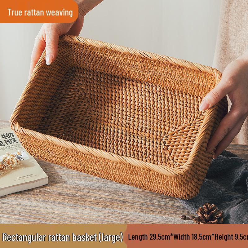 Mehrzweck Bambus Webkorb zur Aufbewahrung, für Obst, Brot, Brötchen, Snacks und für Picknicks