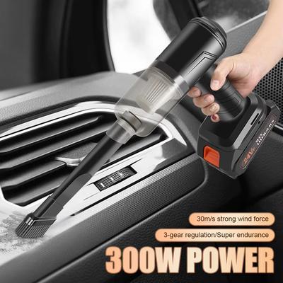 Nový EU 300W Akumulátorový vysavač do auta 12000PA Silný sací výkon Ruční přenosný vysavač Dobíjecí Mini vysavač Kompletní příslušenství
