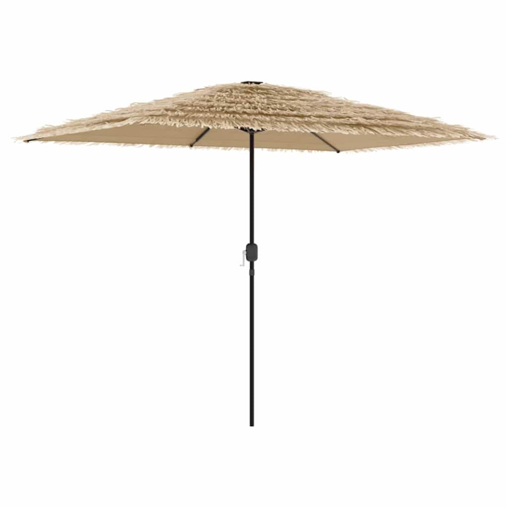 Brown Sun Umbrella with Steel Pole 300 X 200 X 250 Cm