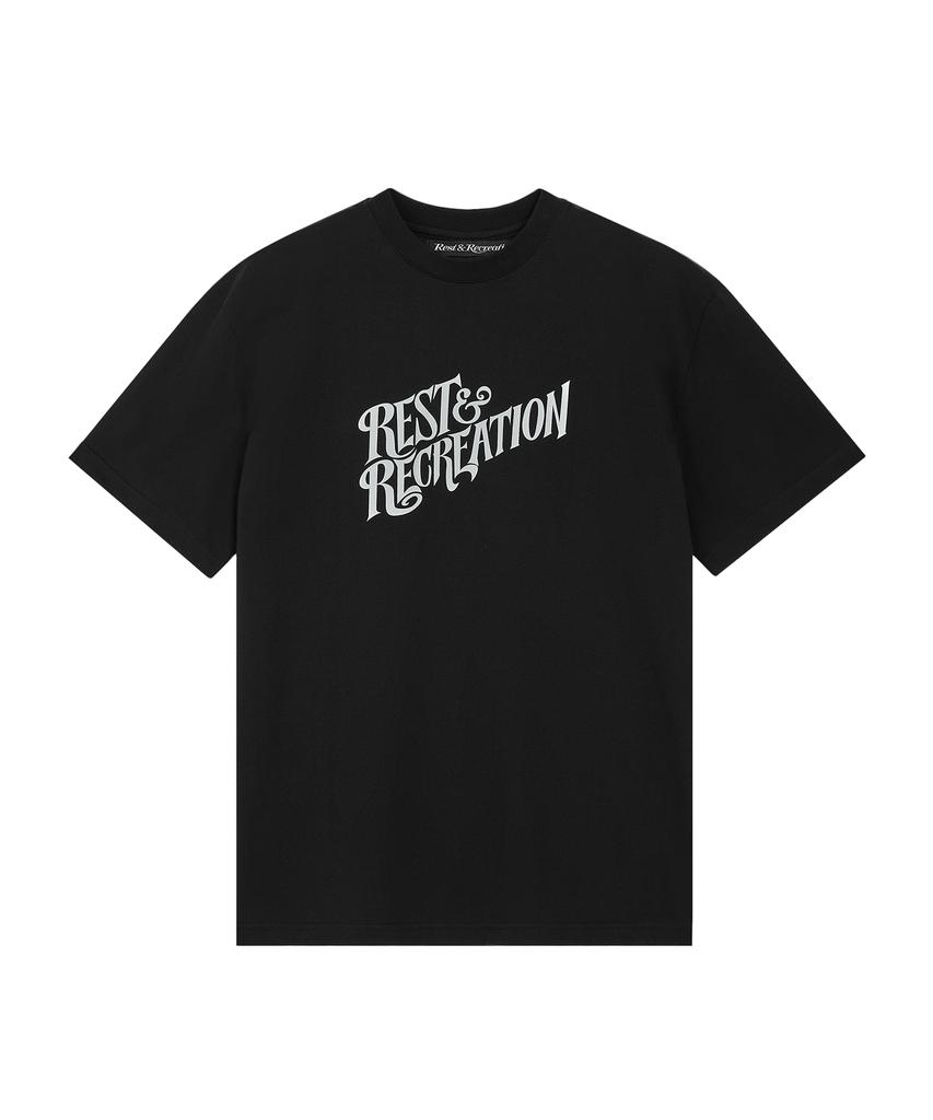 REST&RECREATION Oversized Wave Logo T-Shirt - Black