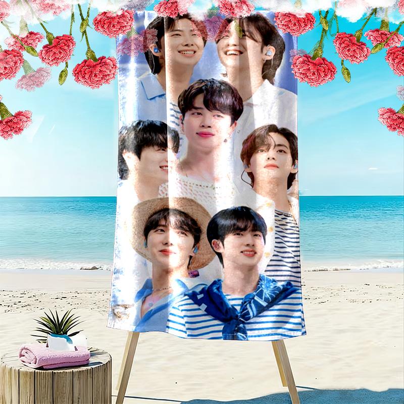 Leap Joy: Silhouettes Harmony beach towel Outdoor camping soft swim Absorbent bath towel Outdoor pool towel printing Comfort Fashion beach towel