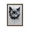 Kot W Akwareli Kot W Akwareli, 50X70 Cm, Rama Aluminiowa Złota, Papier Matowy 230 Gsm