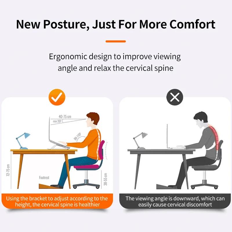 Xiaomi Portable Foldable Laptop Stand Adjustable Notebook Bracket ABS Material Desk Holder For Macbook Air iPad Tablets Base Accessorie