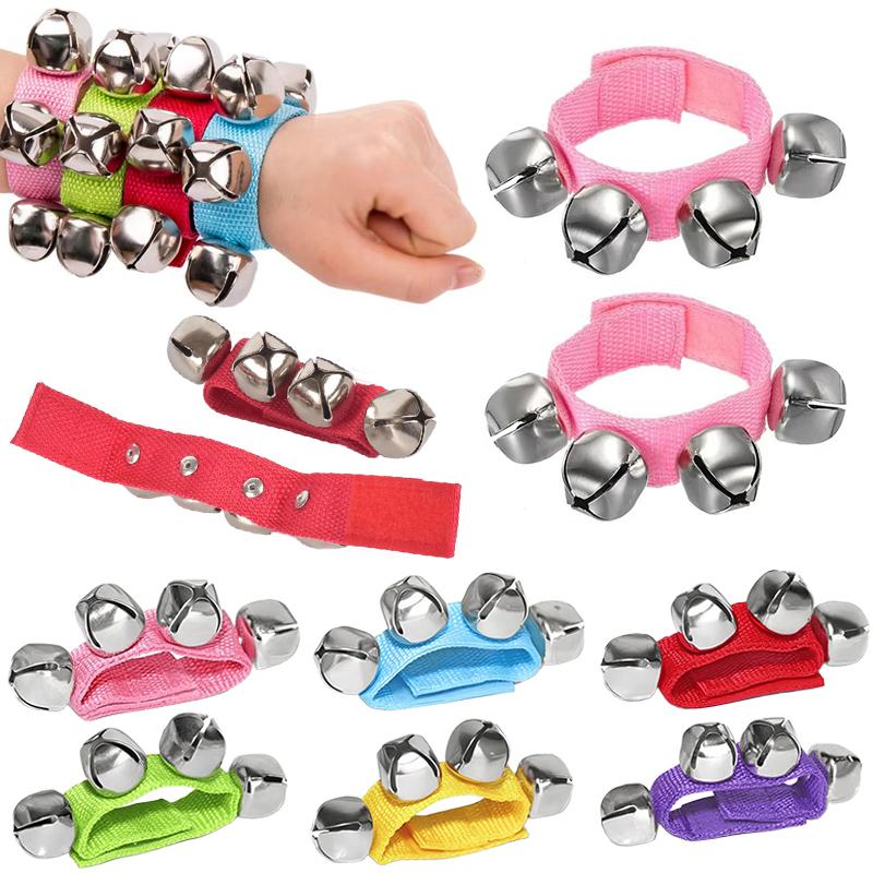 2PCS Pink Christmas Shaking Bell Decorating Jingle Wrist Band Bell Noise Produ Atmosphere Creating Props Party Favors Gift ZYF