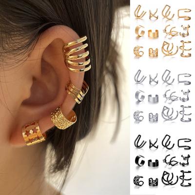 Punk Ear Clip Earrings For Women Jewelry Ear Cuffs Without Hole Fake Piercing Earring Earcuff C-shape Clip On Earrings Brincos